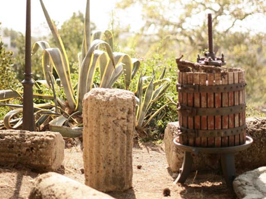 Montofoli Estate family Antique pilars and wine presses 